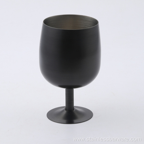 12oz New Style Stainless Steel Black Goblet Cup